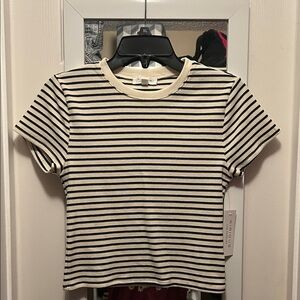 Striped Short Sleeve Tee - Black and White